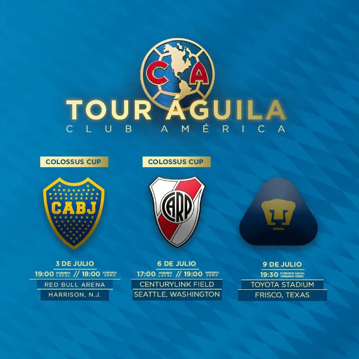 TWITTER @ClubAmerica Fechas del Tour Águila