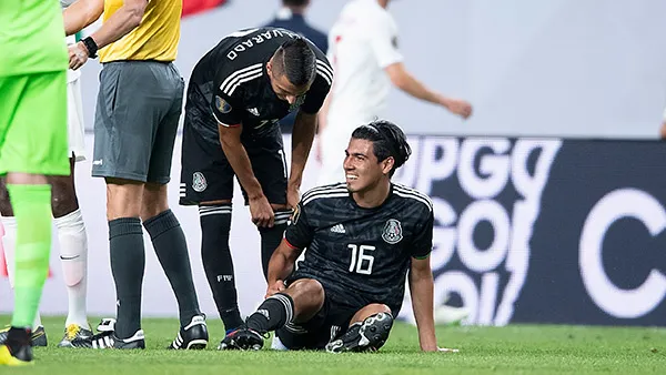 Gutiérrez en el césped, antes de la lesión