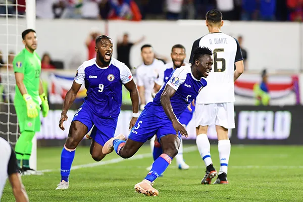 MEXSPORT Jugadores de Haití celebran gol de la victoria contra Costa Rica
