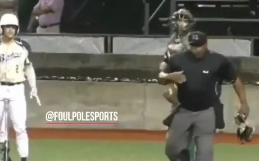 ESPECIAL Umpire comienza a vomitar en el juego entre Generals y Bombers