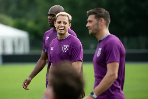 Hernández en un entrenamiento con los Hammers
