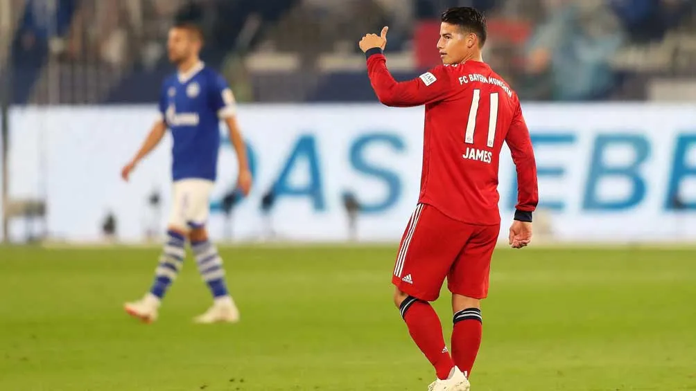James Rodríguez durante un partido con el Bayern Munich