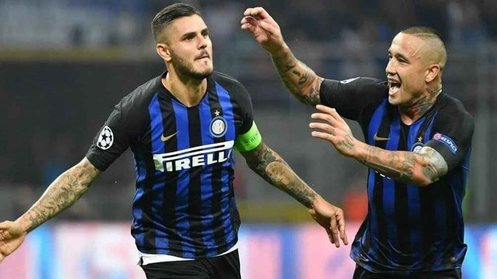 EFE Mauro Icardi y Radja Nainggolan festejan una anotación con el Inter de Milan