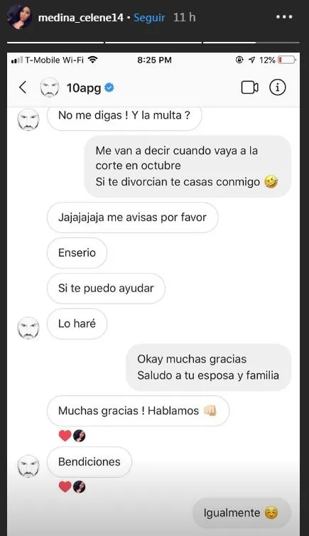INSTAGRAM @MEDINA_CELENE14 Publicación de la espontánea que abrazó a Gignac