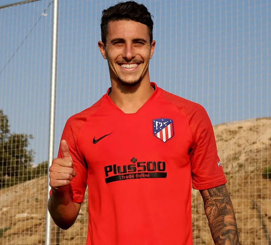 Mario en su primera práctica con los Colchoneros