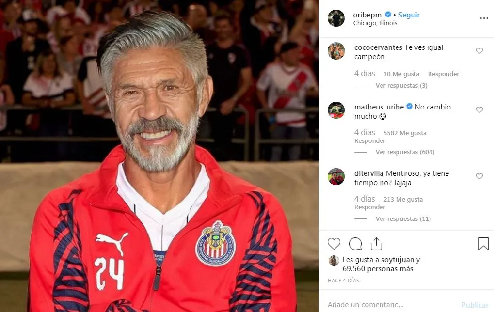 Publicación de Oribe que comentó Mateus Uribe