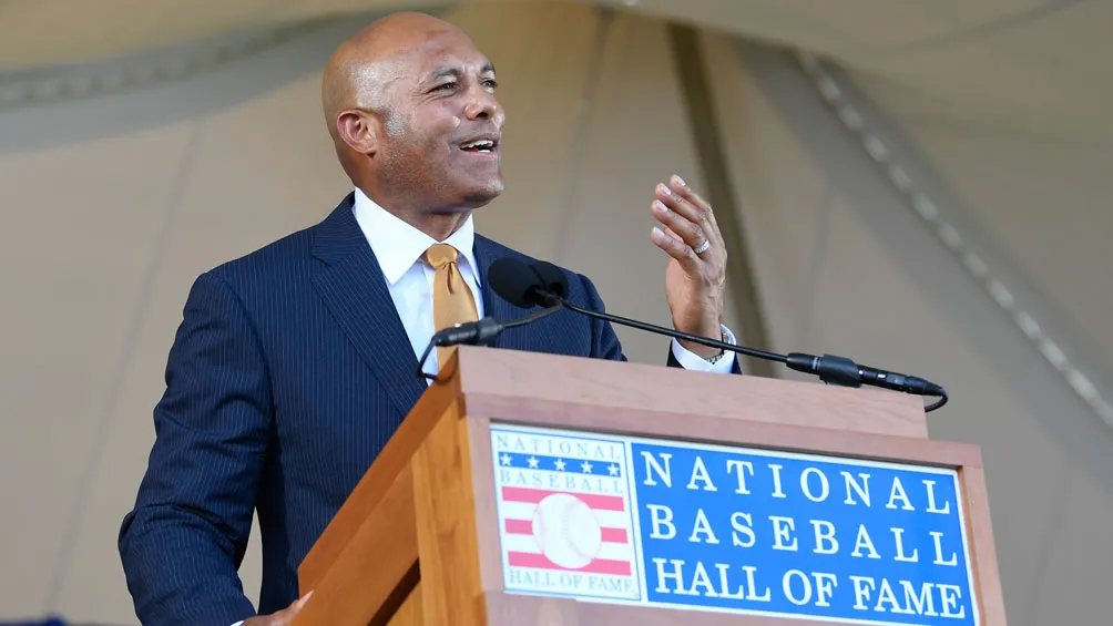 Mariano Rivera durante su discurso