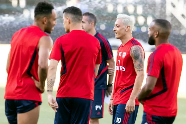Jugadores del Arsenal en un entrenamiento