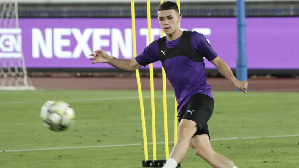 AP Phil Foden, durante una práctica del City