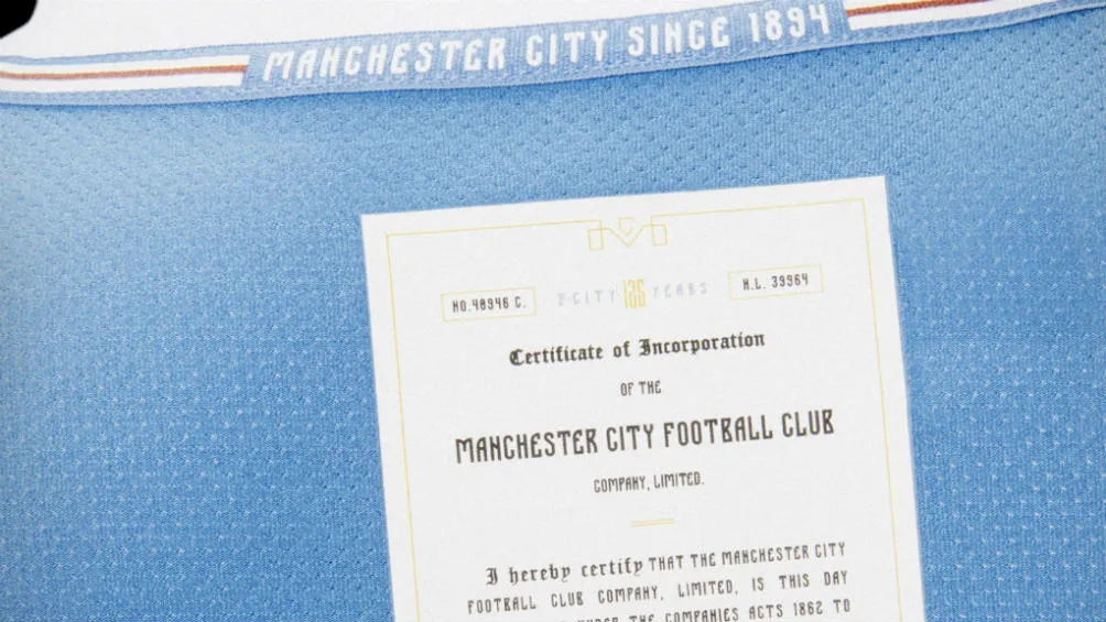 MANCITY.COM Uno de los detalles en la playera del Manchester City