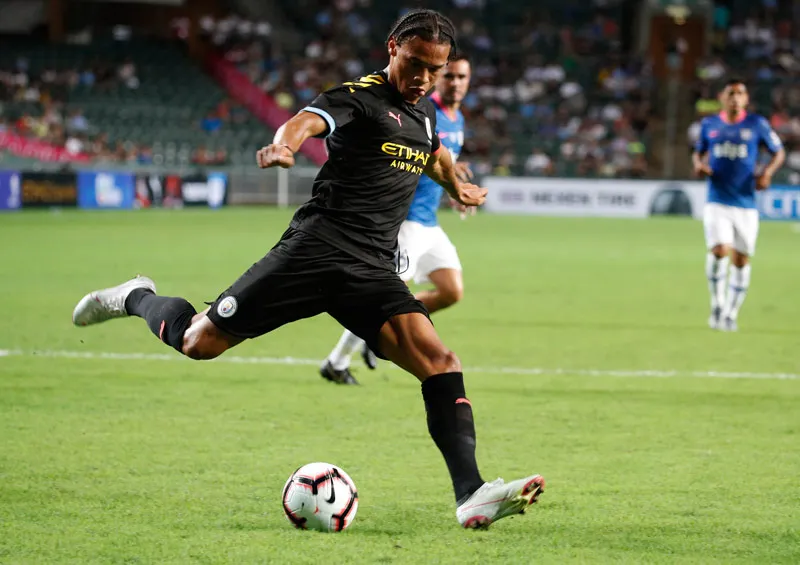 Sané, durante un amistoso con los Citizens