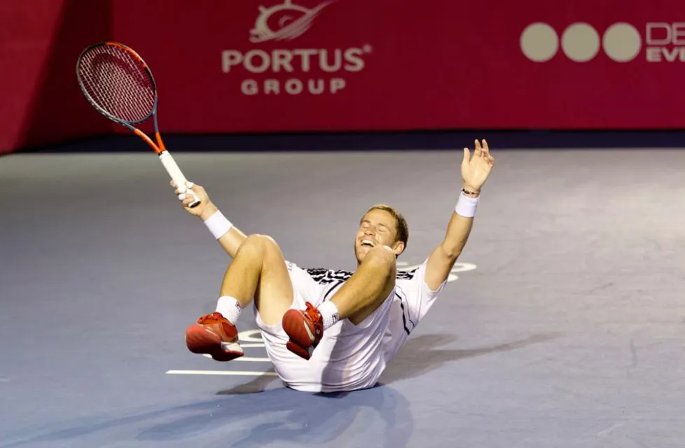 TWITTER @AbiertoLosCabos Diego Schwartzman celebra su triunfo en Los Cabos