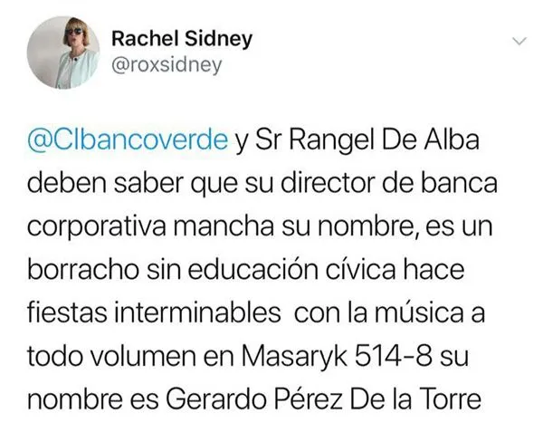 El tuit donde se hace la denuncia