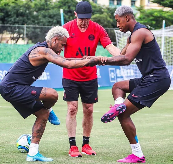 Neymar, en un entrenamiento del PSG