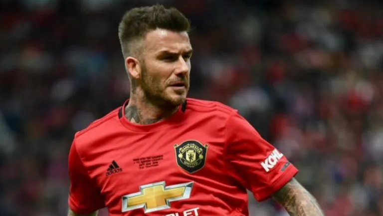 AP Beckham, con la playera del Manchester United