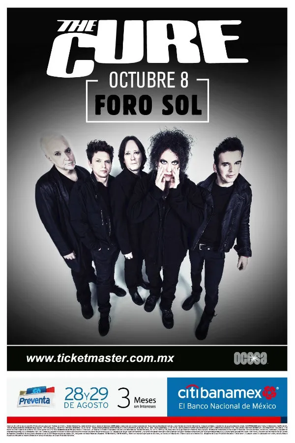 TWITTER @ocesa_rock Promocional de The Cure tras su regreso a México