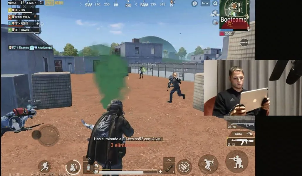 ESPECIAL Chicharito Hernández, durante partida de Pubg Mobile