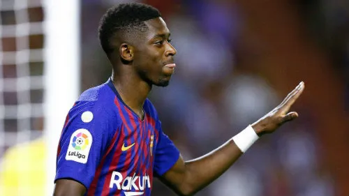 Dembelé durante un juego del Barcelona