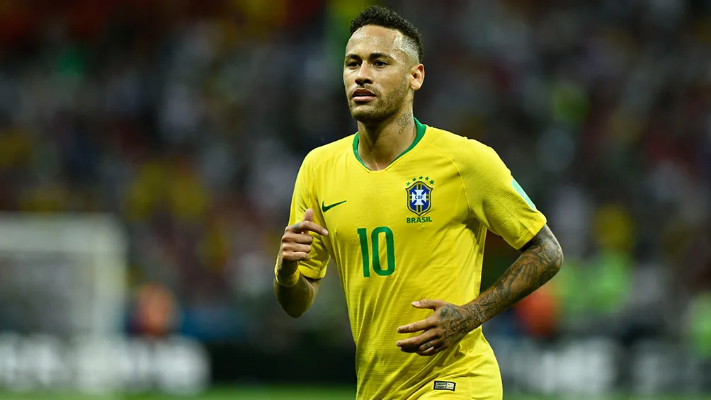 Neymar, durante juego de Brasil en Rusia 2018