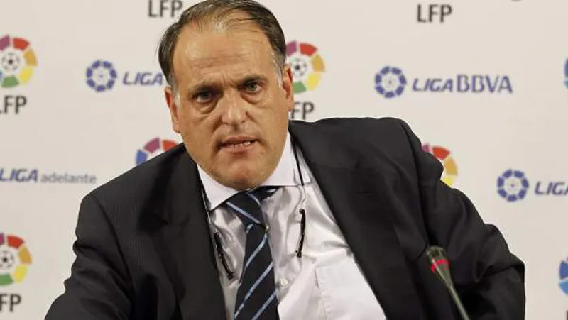 Javier Tebas, presidente de La Liga, en rueda de prensa