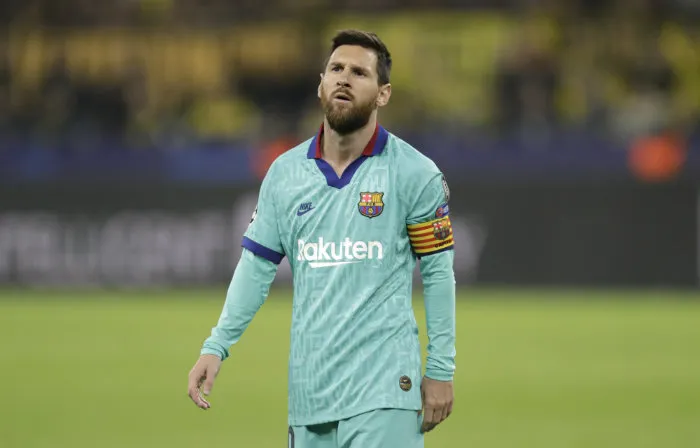 AP Messi, en un partido de Champions League