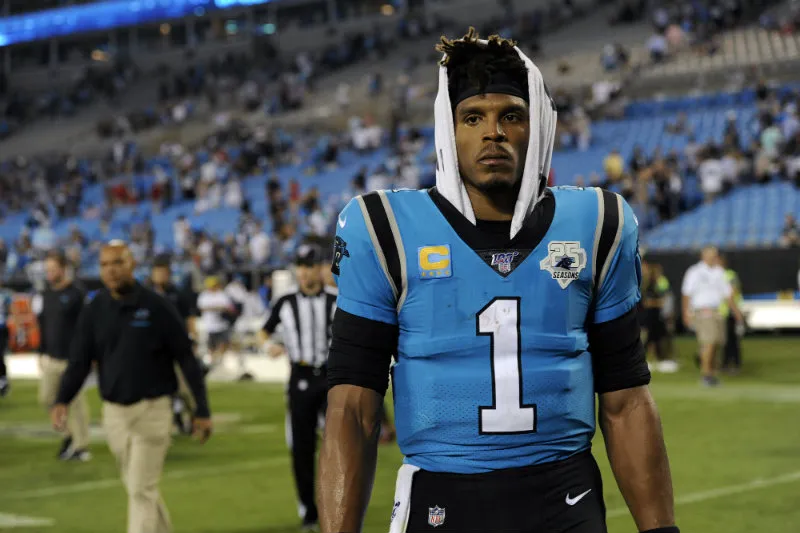 AP Cam Newton, en un juego de Carolina Panthers
