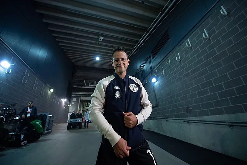 IMAGO7 Chicharito durante la concentración del Tri