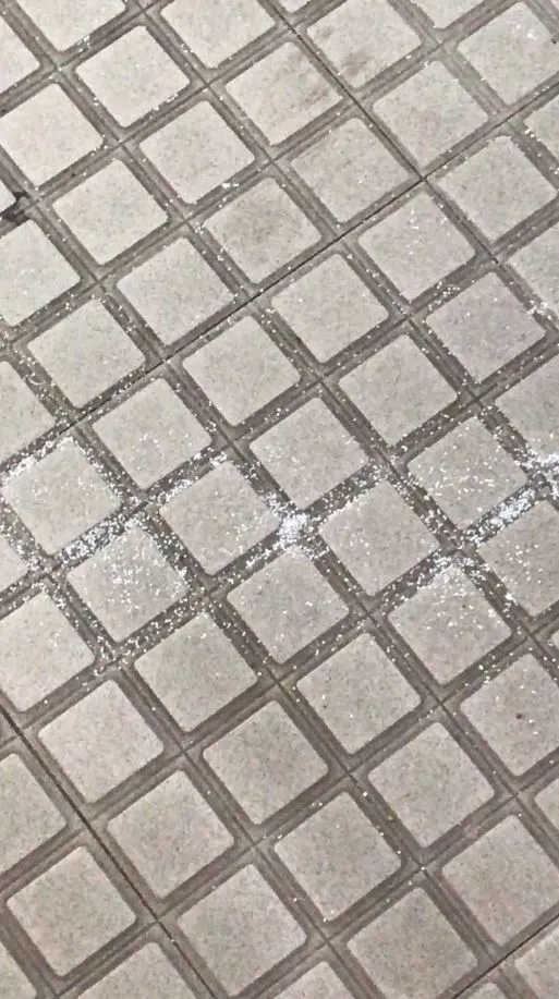 Polvo blanco encontrado en el piso del Monumental