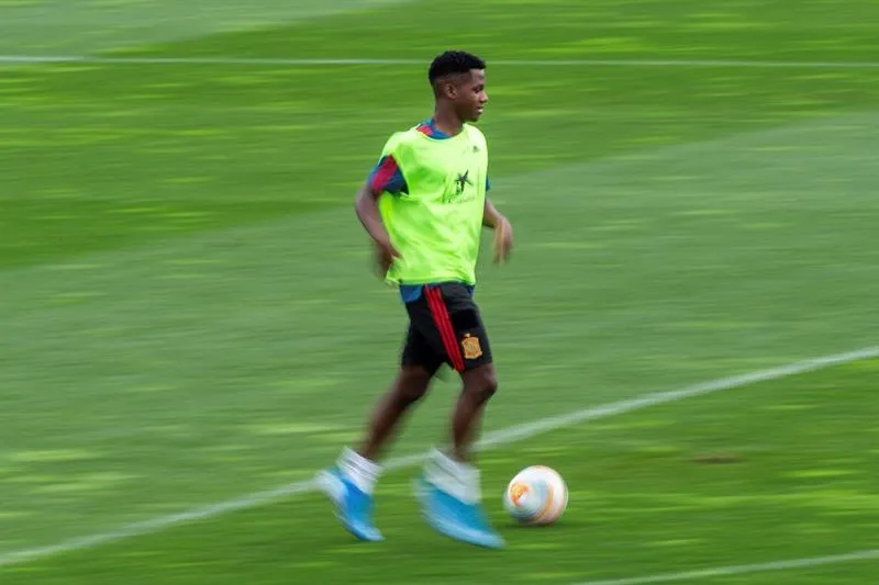 EFE Ansu Fati, en el entrenamiento de España Sub 21