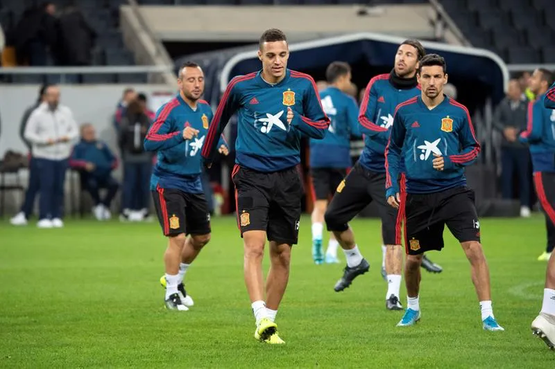 EFE Seleccionados de España en una práctica