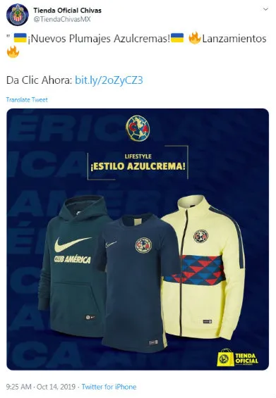 ESPECIAL Captura de pantalla de la publicación de la Tienda oficial de Chivas