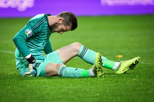 De Gea tendido en el césped