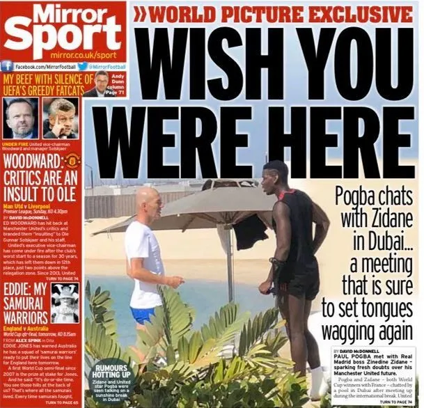 MIRROR SPORT Zidane y Pogba charlan en sus vacaciones