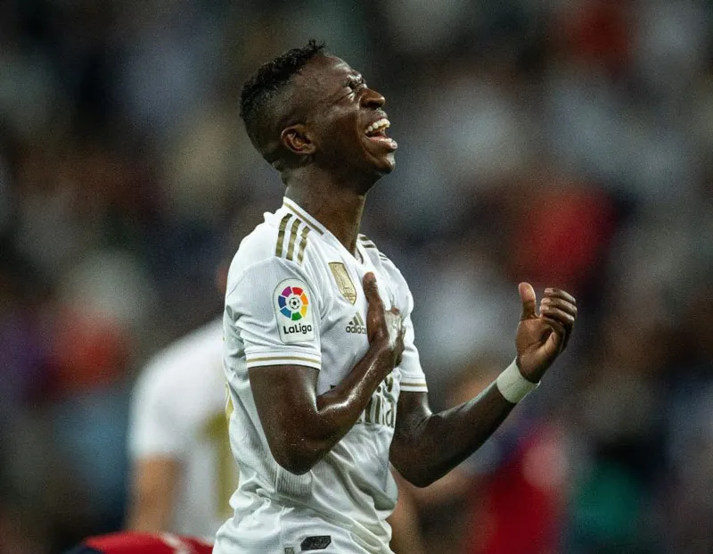 TWITTER @VINICIUSJR Vinicius festeja tras marcar gol con el Real Madrid