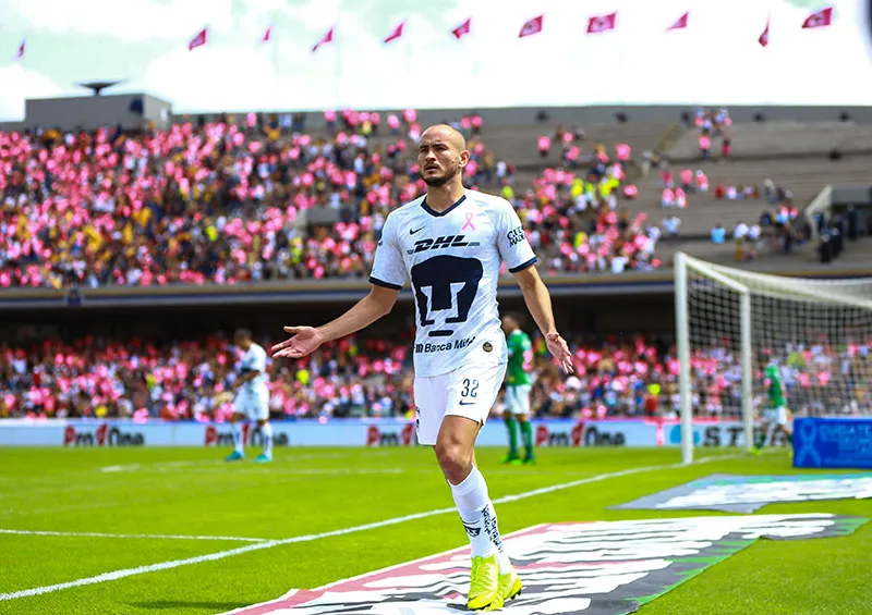 IMAGO7 González festeja su tanto del domingo pasado en CU vs León
