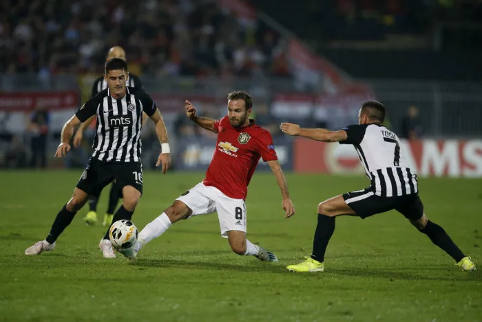 Juan Mata, en el partido de Europa League