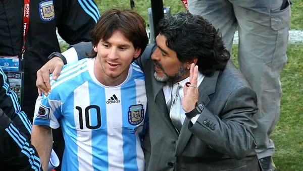 AFA Lionel Messi y Diego Armando Maradona