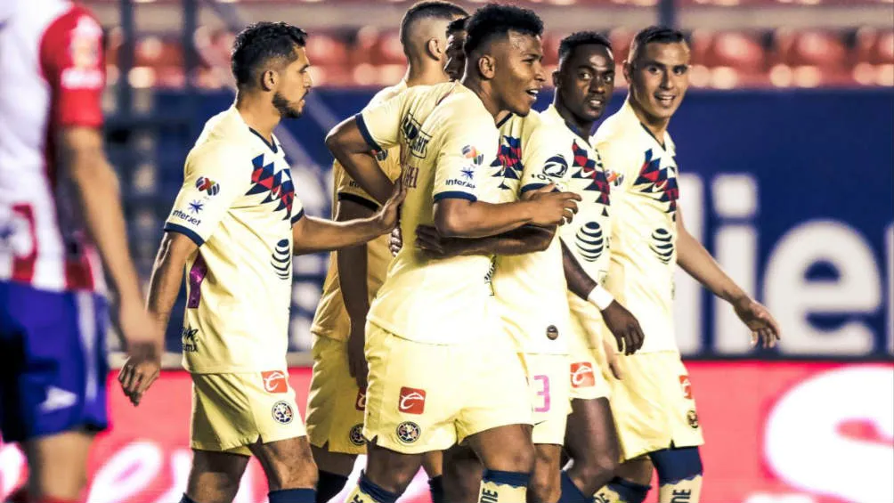 TWITTER@CLUBAMÉRICA América celebrando su triunfo ante San Luis