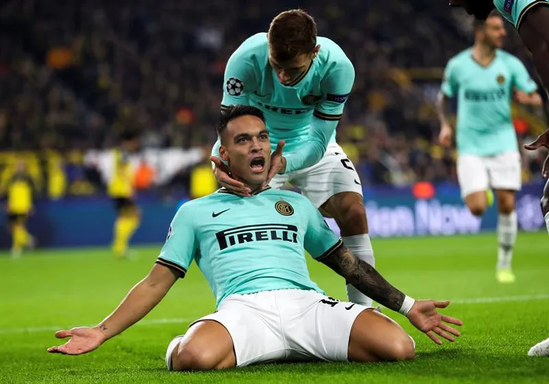 EFE Lautaro Martínez festeja su tanto ante el Dortmund