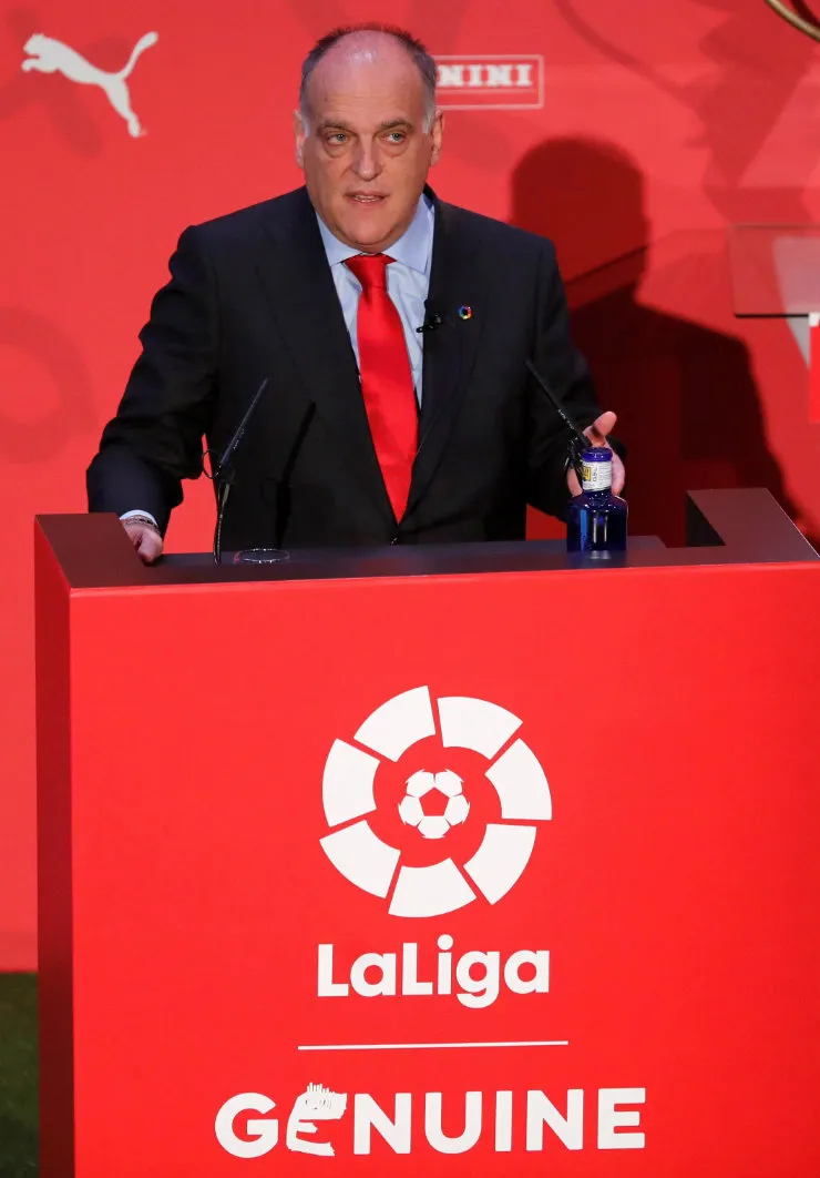 EFE Javier Tebas durante la presentación de La Liga Genuine Santander