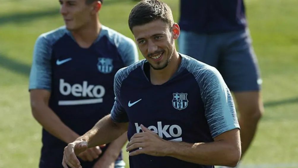 TWITTER@FCBARCELONA_ES Lenglet en un entrenamiento con Barcelona
