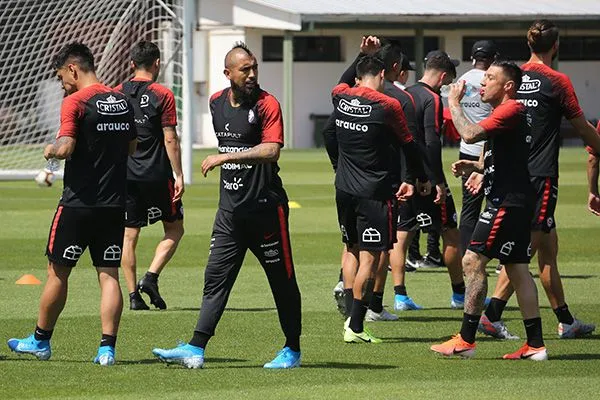 EFE Arturo Vidal en un entrenamiento en el Complejo Juan Pinto Durán