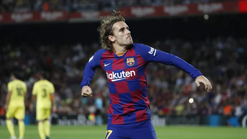 AP Griezmann celebra una anotación con el Barcelona