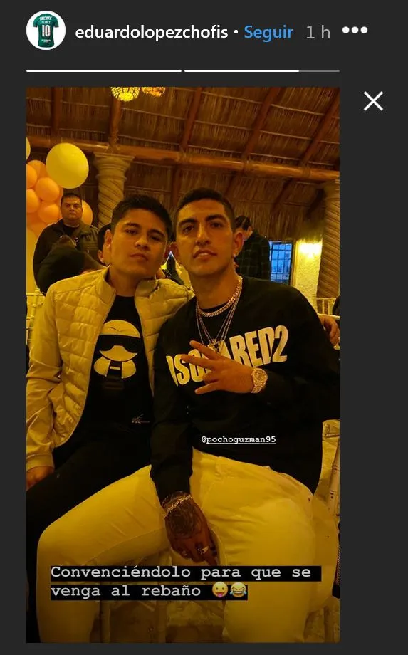 INSTAGRAM: EDUARDOLOPEZCHOFIS Chofis López con Victor Guzmán