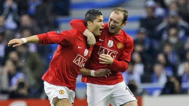 CR7 con Wayne Rooney en su etapa en el Manchester United