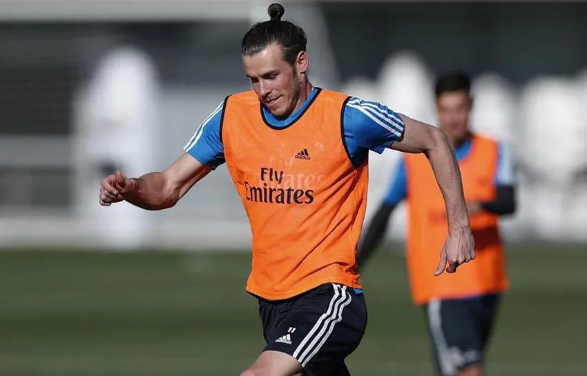 Bale durante un entrenamiento con el Real Madrid