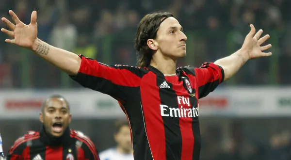 AP Zlatan Ibrahimovic celebrando una anotación como jugador del Milan