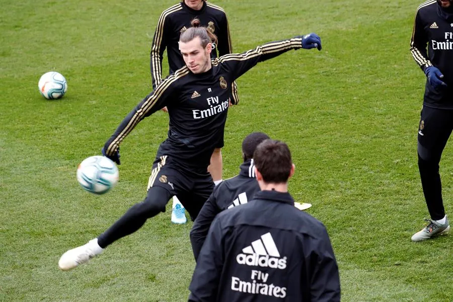 EFE Gareth Bale, en un entrenamiento del Real Madrid