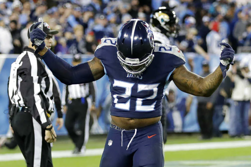AP Derrick Henry celebra una de sus anotaciones contra Jaguars