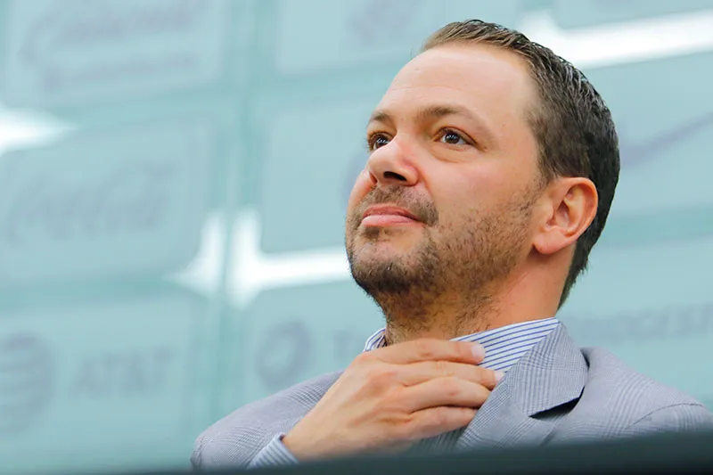 Santiago Baños, en una conferencia de prensa